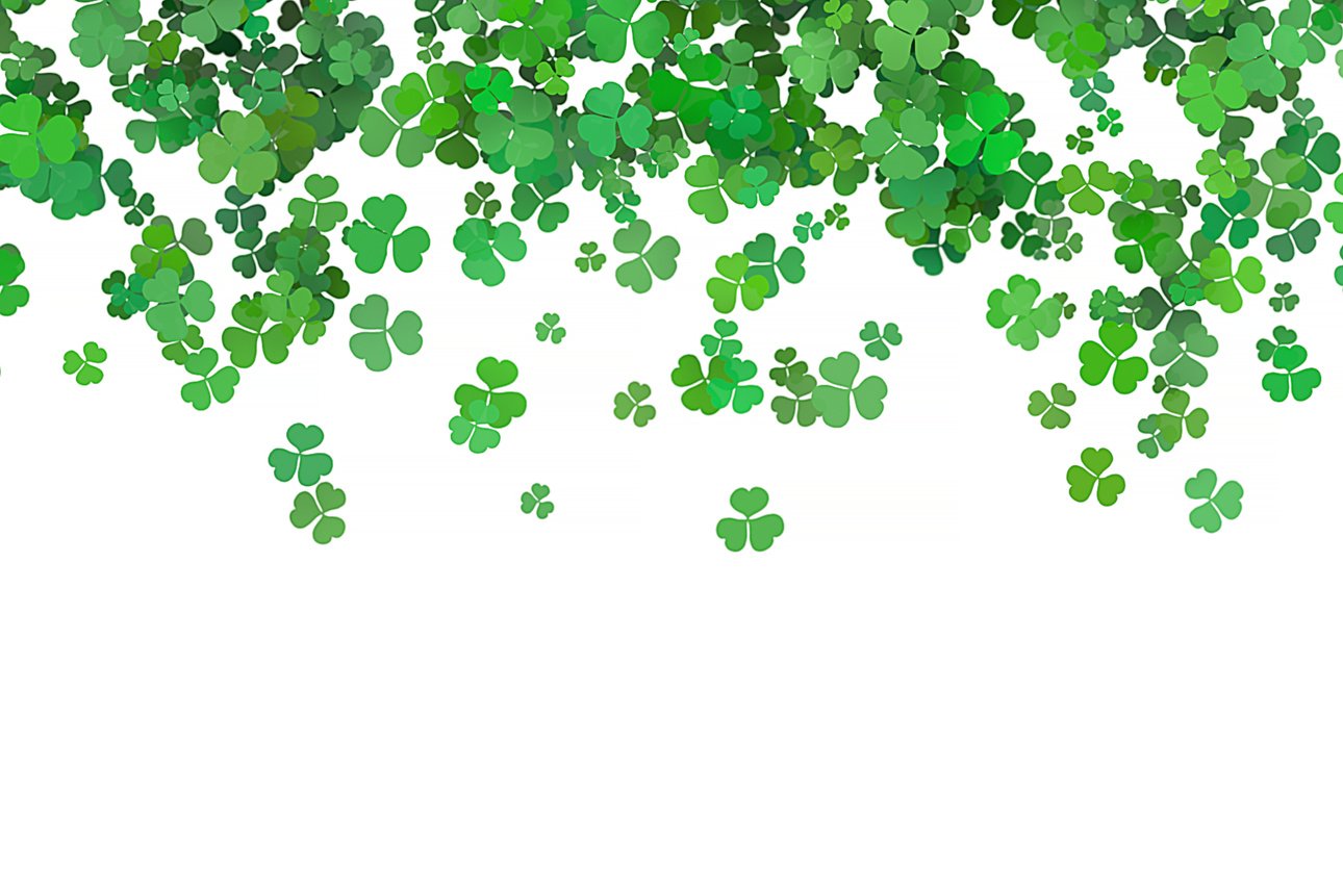 ST Patrick's day green background clover leaf selected fucus for ST Patrick's day celebration design background